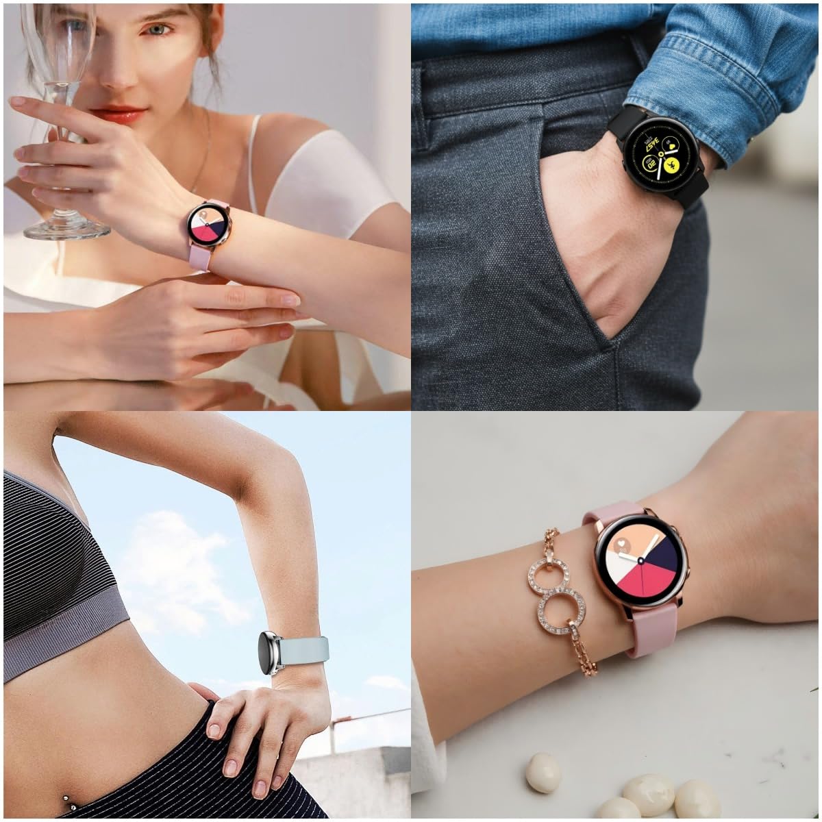 Sportowy pasek 18 mm, do Huawei Watch GT 5, GT4 Pro 42, 41 mm, silikonowy pasek sportowy, zapasowy pasek do zegarka OPPO Watch X2 mini, do Ticwatch C2, różowe złoto