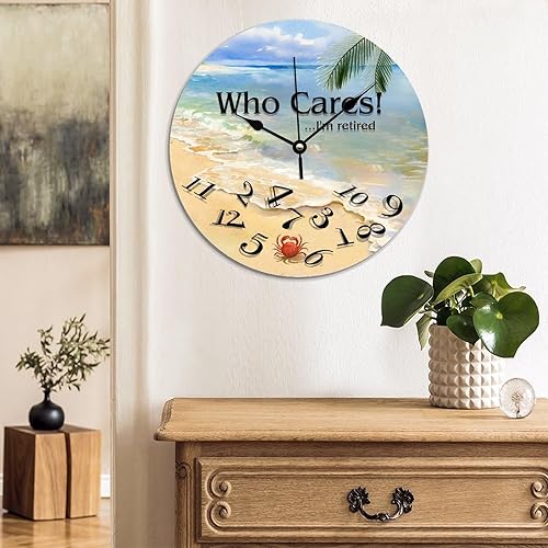 Miniatura 4 de Reloj de pared para tejer de costura, una aguja a la vez, reloj redondo de madera, decoración de pared, funciona con pilas, reloj de pared