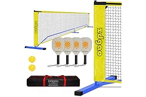 Pickleball Set Outdoor Approved, Zdgao Portable Backyard Game with 4 Paddles, Net, Pickleball, Carry Bag