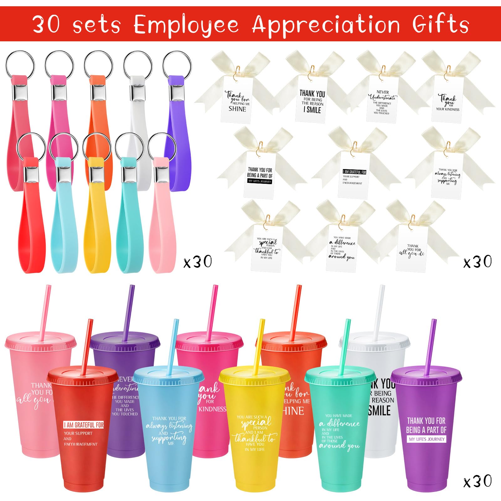 Snapklik.com : Tioncy 30 Sets Employee Appreciation Gifts Bulk 24 Oz ...