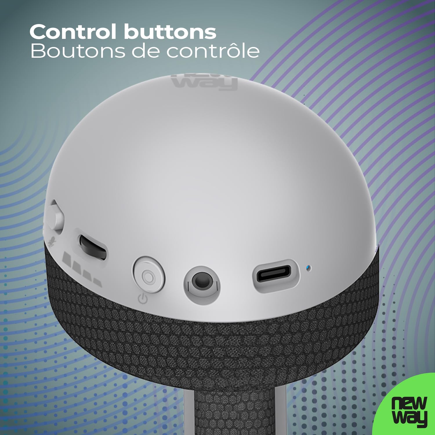 NEWWAY NH251 - Cuffie audio senza fili, microfono retrattile, tripla modalità WiFi 2,4 GHz/BT, ricevitore USB/USB-C, per PC, laptop, smartphone, console e Mac (bianco)