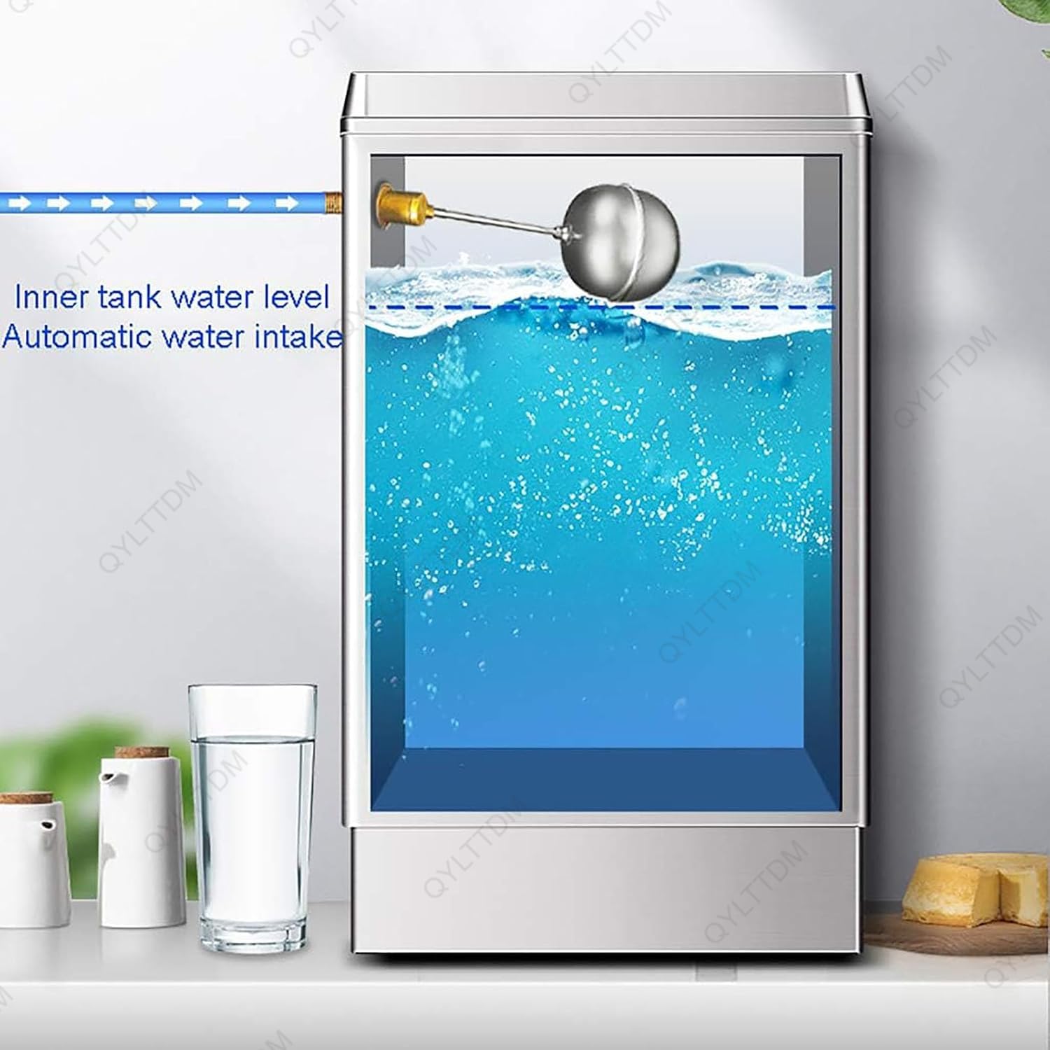 TYH Scaldabagno Commerciale da 40 Litri in Acciaio Inox, Automatico, con Doppia Filtrazione E Rifornimento Automatico Dellacqua, Dispenser di Acqua Calda con Rubinetto, A Basso Consumo Energetico