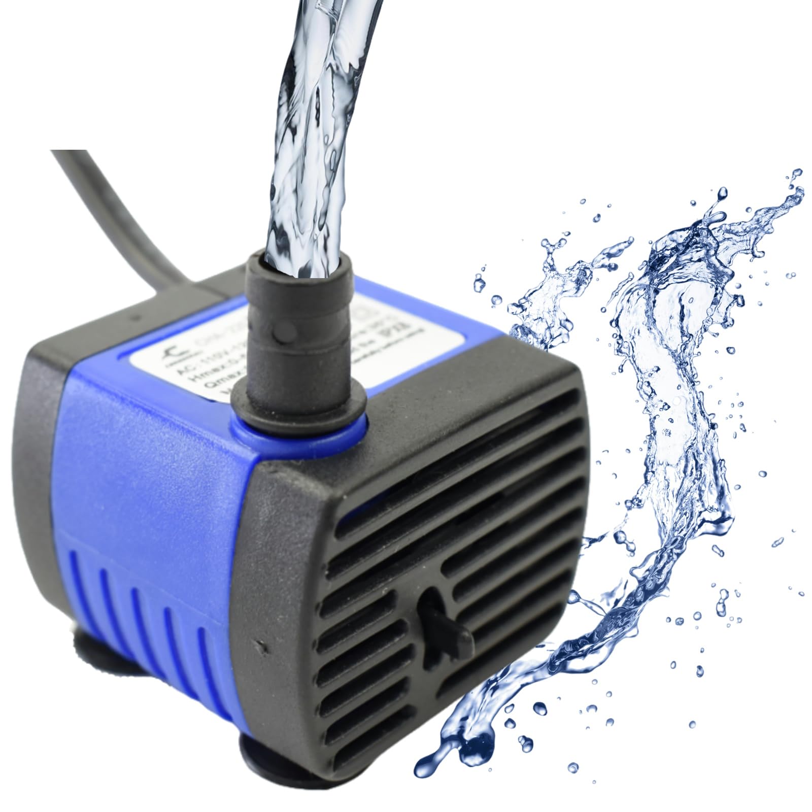 Conquerall CHA-220 240L/H 60GPH AC 220V Bomba Sumergible 3W Mini Bomba 1.64ft Elevación Alta para Peceras, Estanques Pequeños, Fuentes de Escritorio,Estatuas, Hidroponía y Fuentes para Mascotas