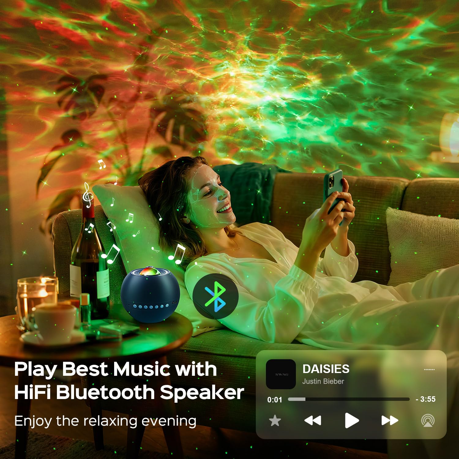 Star Projector for Bedroom Galaxy Projector for Bedroom, 15 White