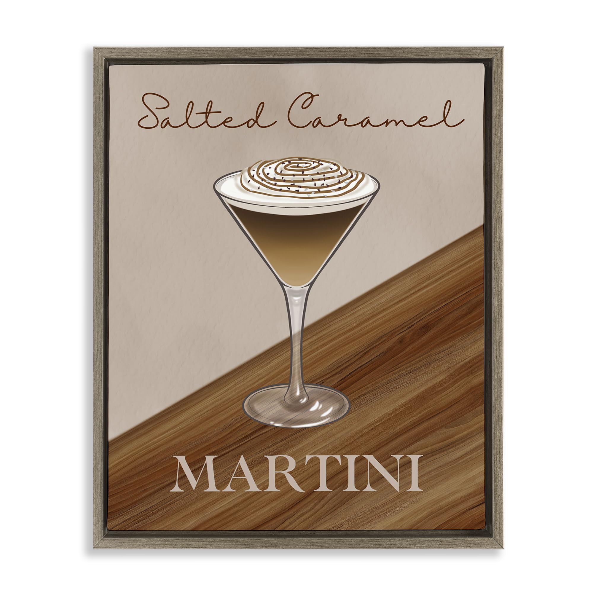 Stupell Industries Salted Caramel Martini Glass 'Salted Caramel Martini', Floating Frame Canvas Art, Brown, 25 X 31 Inches, Easy To Hang And Sturdy, Made In Usa, By Marcus Prime
