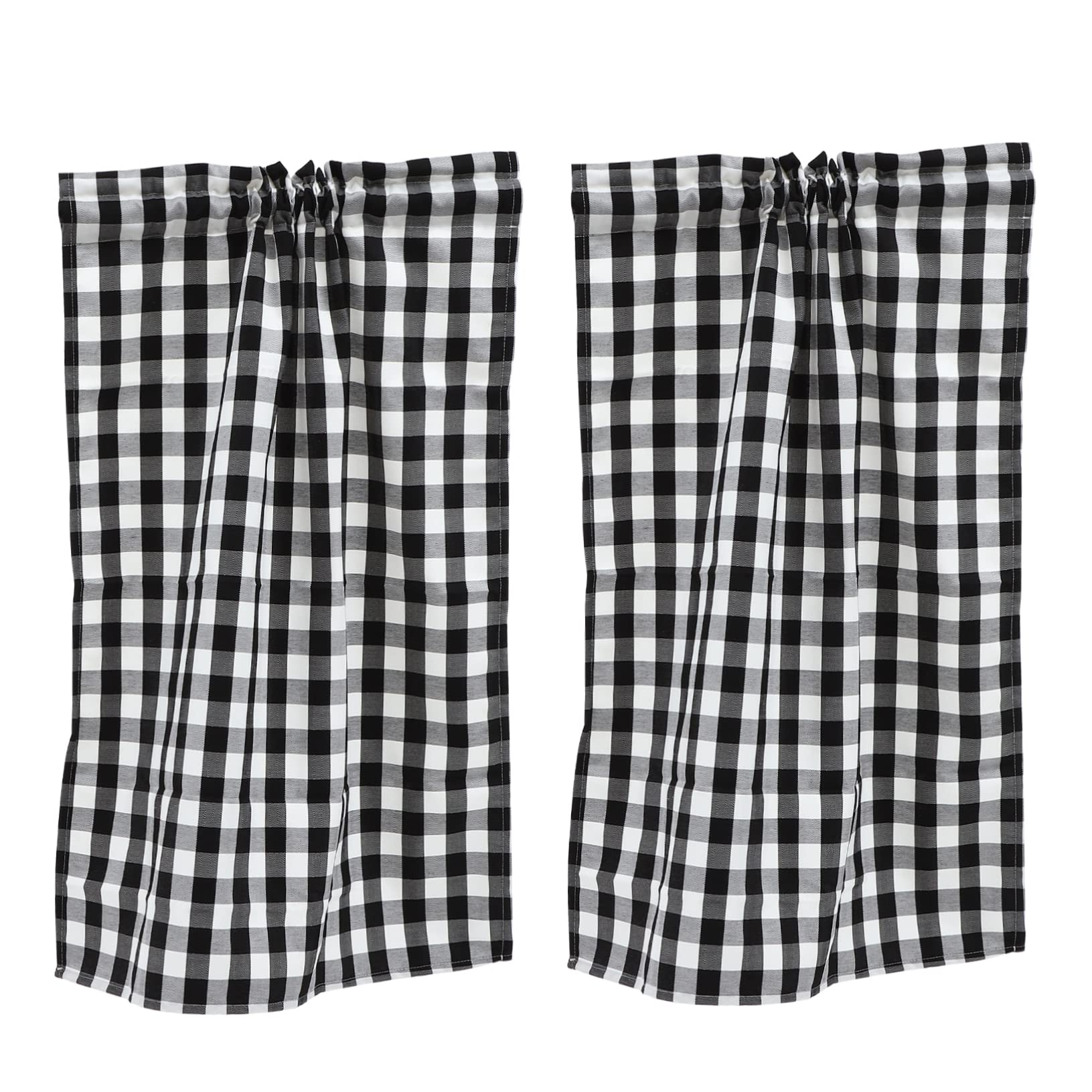 Cenefa de cocina decorativa con estampado de cuadros, juego de 2 piezas de poliéster resistente