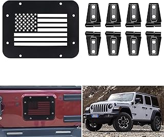 Tailgate Vent Cover + Door Hinge Cover Compatible with Jeep JK Wrangler 2007-2018