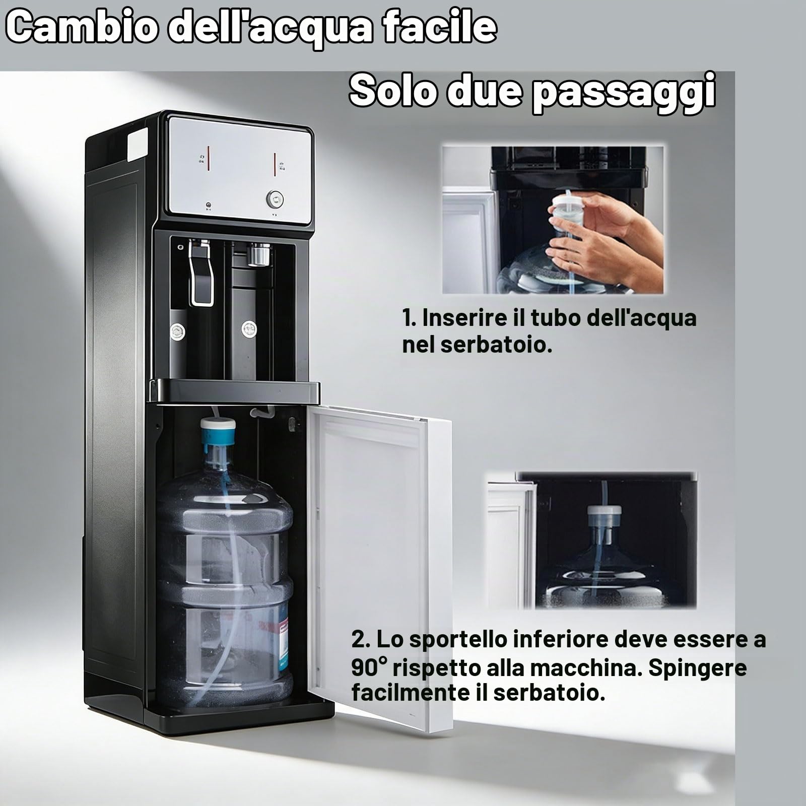 Distributore Acqua Ufficio, Erogatore Acqua con 3 Impostazioni di Temperatura Freddo/Caldo/Temperatura Ambiente, per Casa Ufficio Dormitorio(Pipeline-connected)