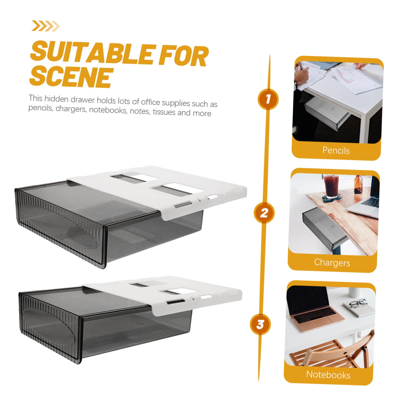 2pezzi La Scrivania in Plastica Resistente Organizer Per Ufficio e Casa Cassetto Per Organizzazione Della Scrivania