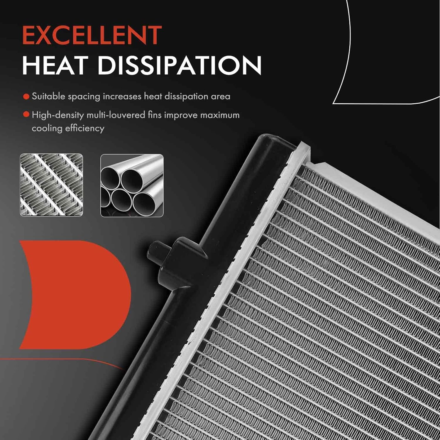 A-Premium Engine Coolant Radiator with Transmission Oil Cooler Compatible with Toyota Paseo 1996-1999 Tercel 1995-1999, L4 1.5L, Automatic Transmission, Replace# 1640011621