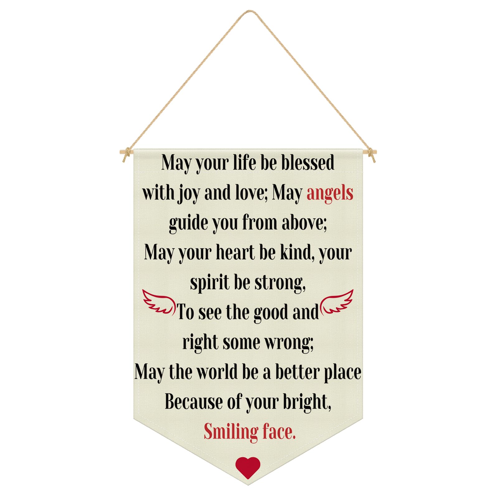 Nursery Wall Art Christian Baptism Gifts for Girls Boys Newborn Hanging Pennant Flag Banner Inspirational Godchild Decor Godchild Baptism Sign for Nursery Playroom Bedroom Linen Cotton Flag