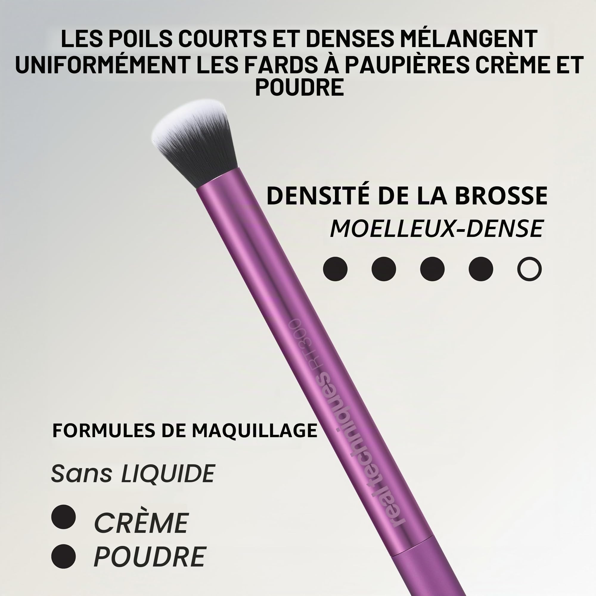Real Techniques Kit Everyday Essentials, 6 pièces, 4 pinceaux maquillage + 2 éponges teint, application fond de teint, fard à joues, estompage précis, finition naturelle