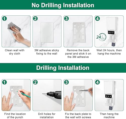 Miniatura 7 de Dispensador automático de enjuague bucal para baño SnailDigit - Contenedor de enjuague bucal recargable sin contacto montado en la pared con 2 tazas