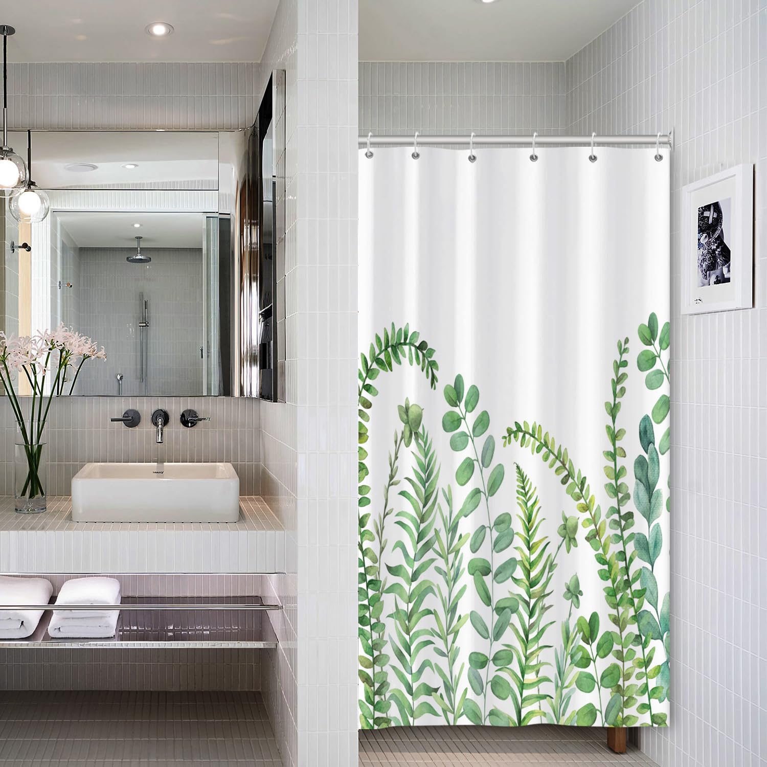 ASDCXZ Green Leaves Shower Curtain 90x180 cm - Image 2