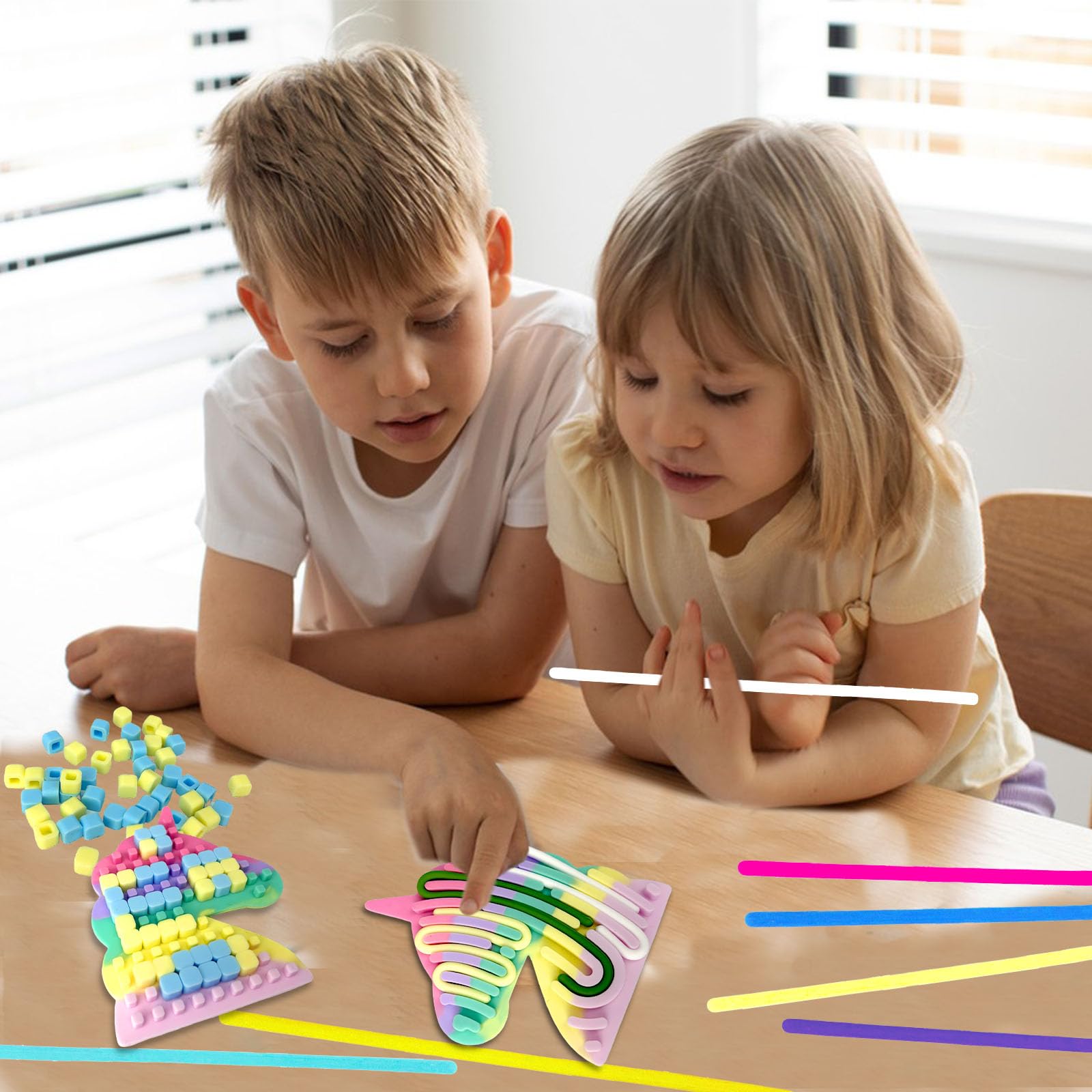 BOXOB Tavola Sensoriale In Silicone Morbido A Forma Di Gelato - Giocattolo Antistress Con 12 Strisce Colorate Per Bambini E Adulti - 2