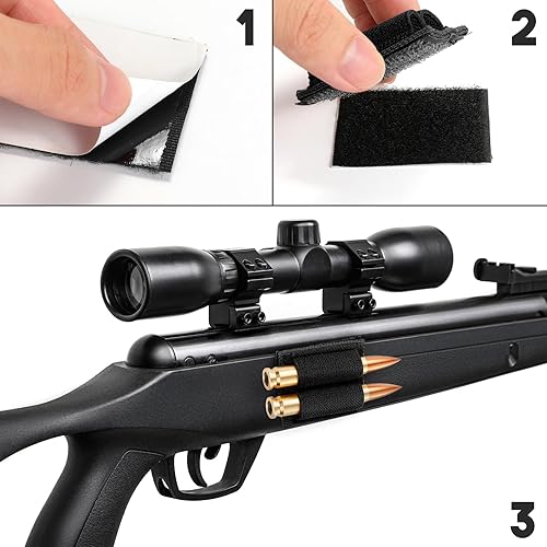 Miniatura 2 de Paquete de 2 soportes tácticos para escopeta para rifles, cartucho Molle, portador de munición para calibre 1220