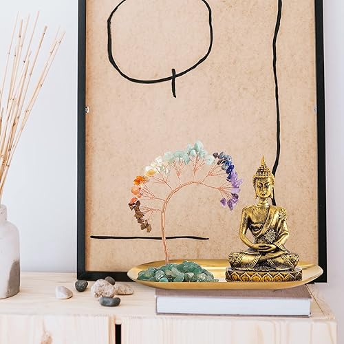 Miniatura 4 de PIMAIMAI Estatua de Buda de árbol de cristal de 7 chakras decoración de meditación de yoga regalos de Buda estanterías escritorio decoración del