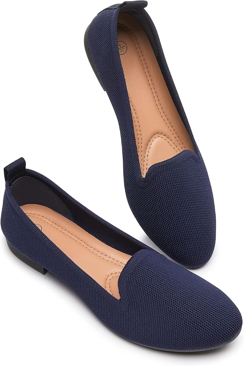 BABUDOG Zapatos planos de mujer Mocasines de malla brillante Zapatos planos de espuma viscoelástica suave
