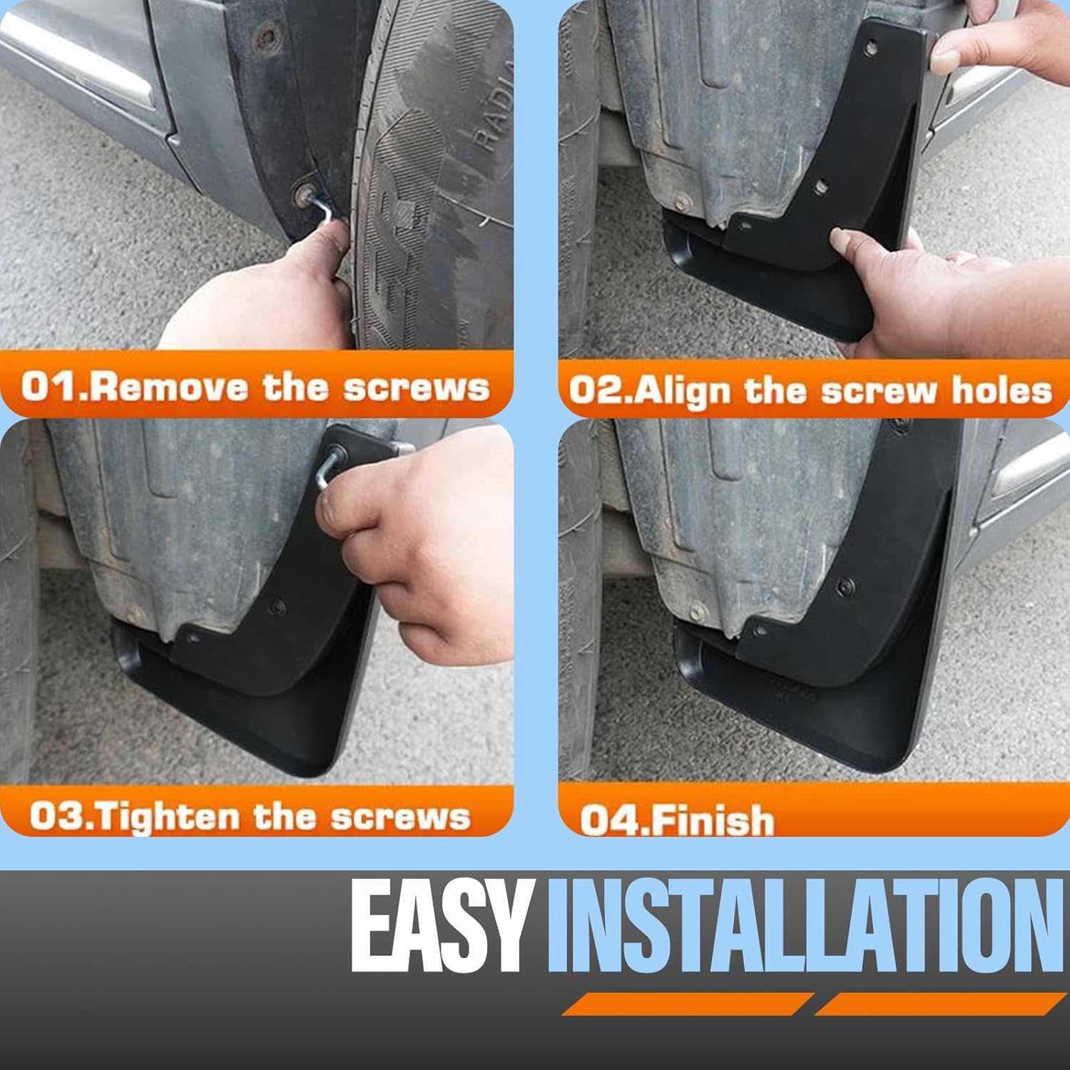 Custom Mud Flaps for Great Wall Tank 300 (Large Off-Road Edition) 2021-2024,All-Weather Splash Guards Stay Clean Protect Paint Tire Protector Mudflaps Guard Mud Guards Splash Front Rear