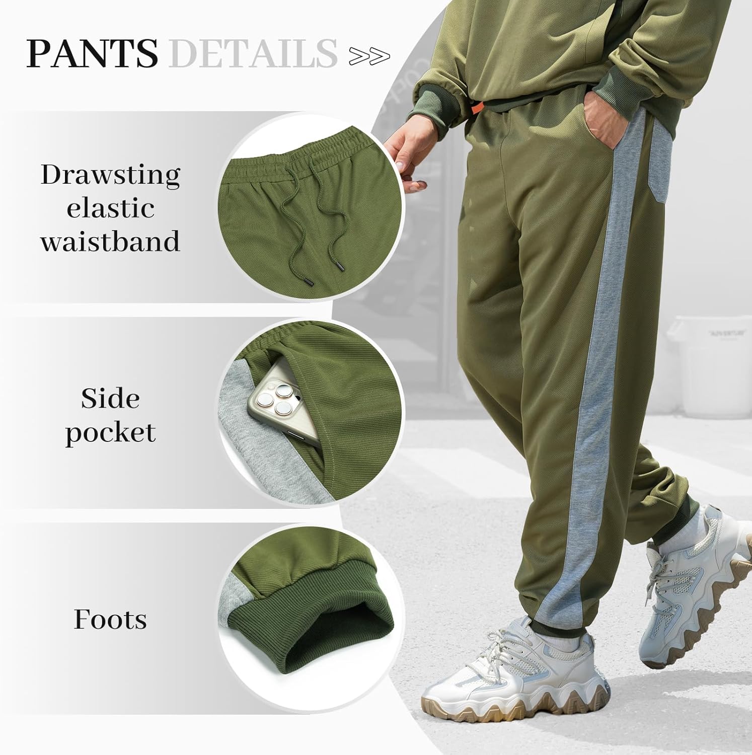 LBL Leading the Better Life Mens Track Suits Casual Pullover Sweat Suit Active Jackets and Pants 2 Piece tracksuit - Image 6