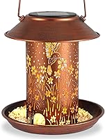 Vista 8 de Comederos de pájaros para exteriores, linternas solares de colibrí, impermeables, colgantes, decoración de jardín, cumpleaños para mujeres, mamá