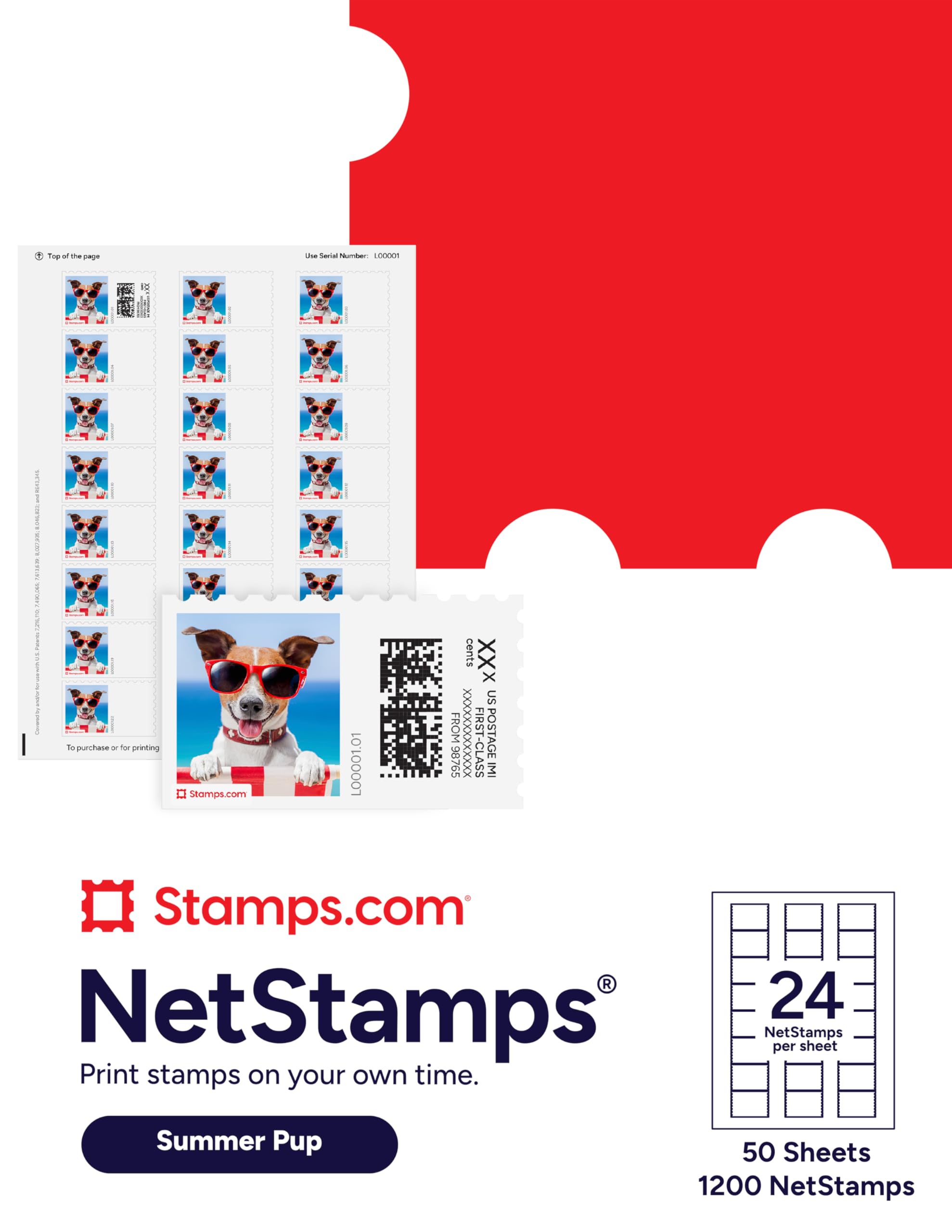 NetStamps Printable Postage Stamps (Stamps.com Subscription Required) – Print Custom USPS Postage at Home – Compatible with Inkjet & Laser Printers –