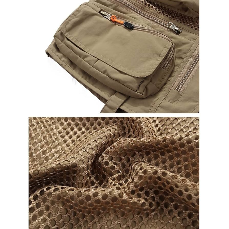 Amazon.co.jp: メンズメッシュ通気性マルチポケットベスト屋外