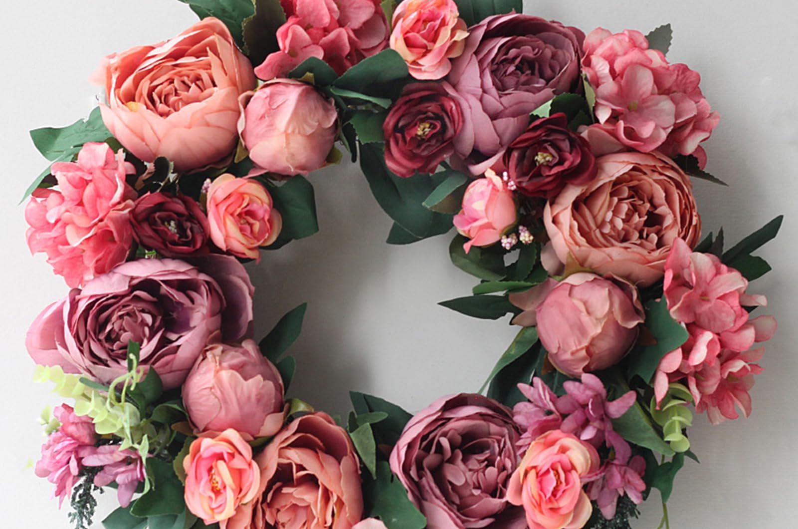 B,40cm, Ghirlanda Primaverile Ed Estiva Bellissimo Rose Simulazione della Porta di Casa Decorazione per La Casa Multiuso Accenti di Fiori Secchi Simulati Corona per Porta D'ingresso