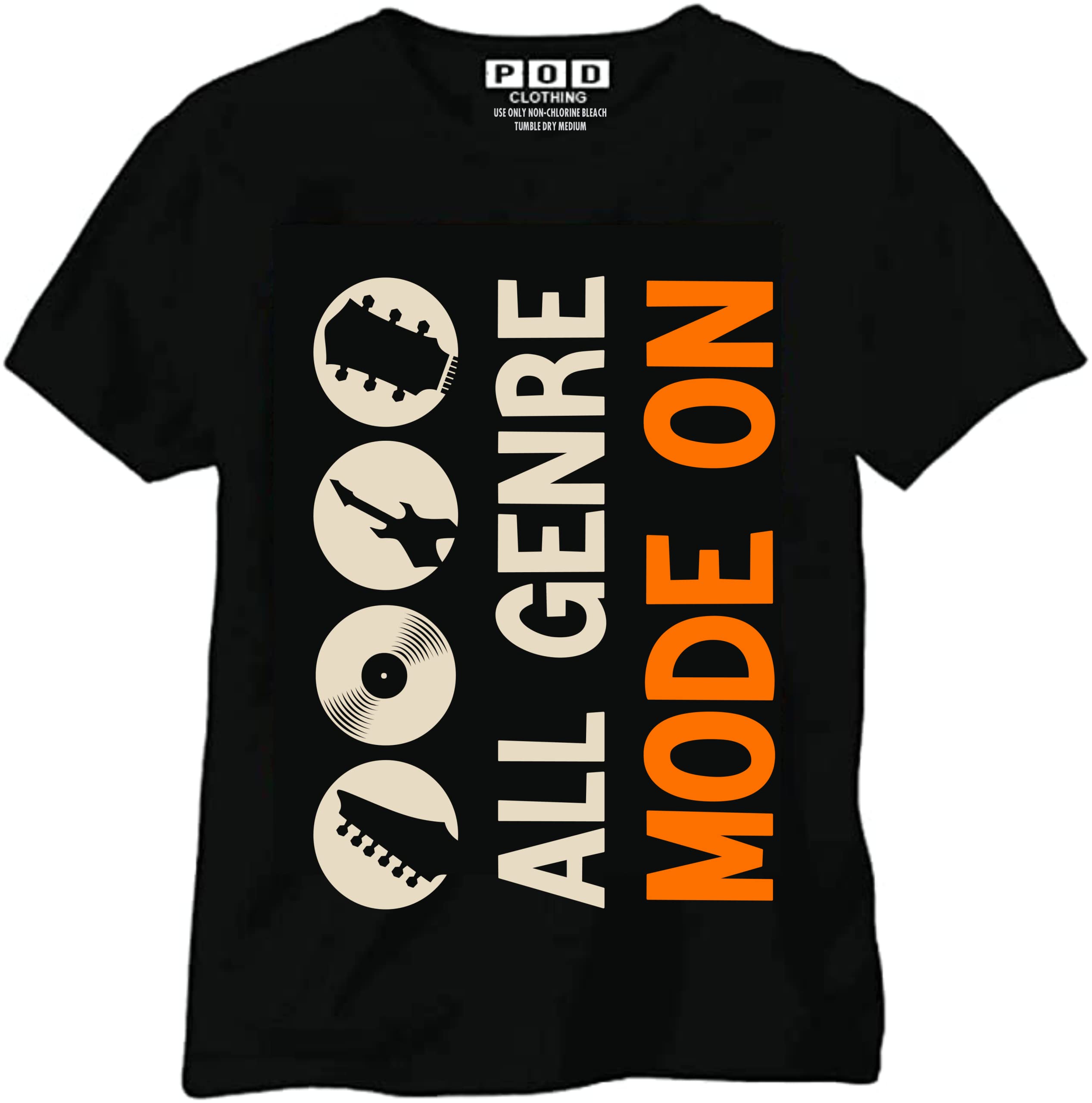 GenericPOD Clothing Music Mode Style T shirt Design music lover all Genre Music Mode On Unisex Rap Hiphop gift for all Occation