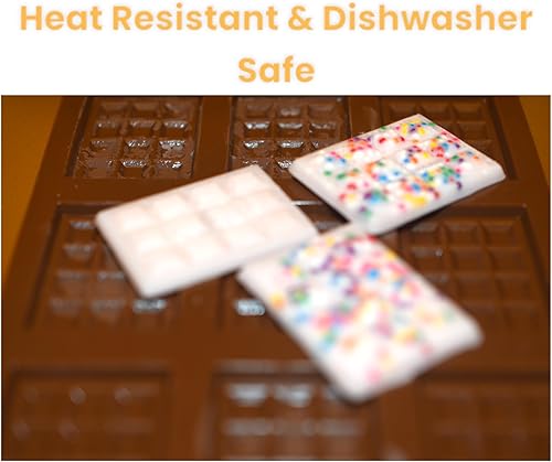 Miniatura 3 de Paquete de 2 barras de chocolate de silicona y mini chip rectangular delgado de gofres de chocolate molde de silicona para bricolaje