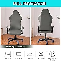 Vista 7 de Funda elástica para silla de oficina con fundas para brazos, fundas giratorias para sillas de juegos, fundas para silla de computadora, funda