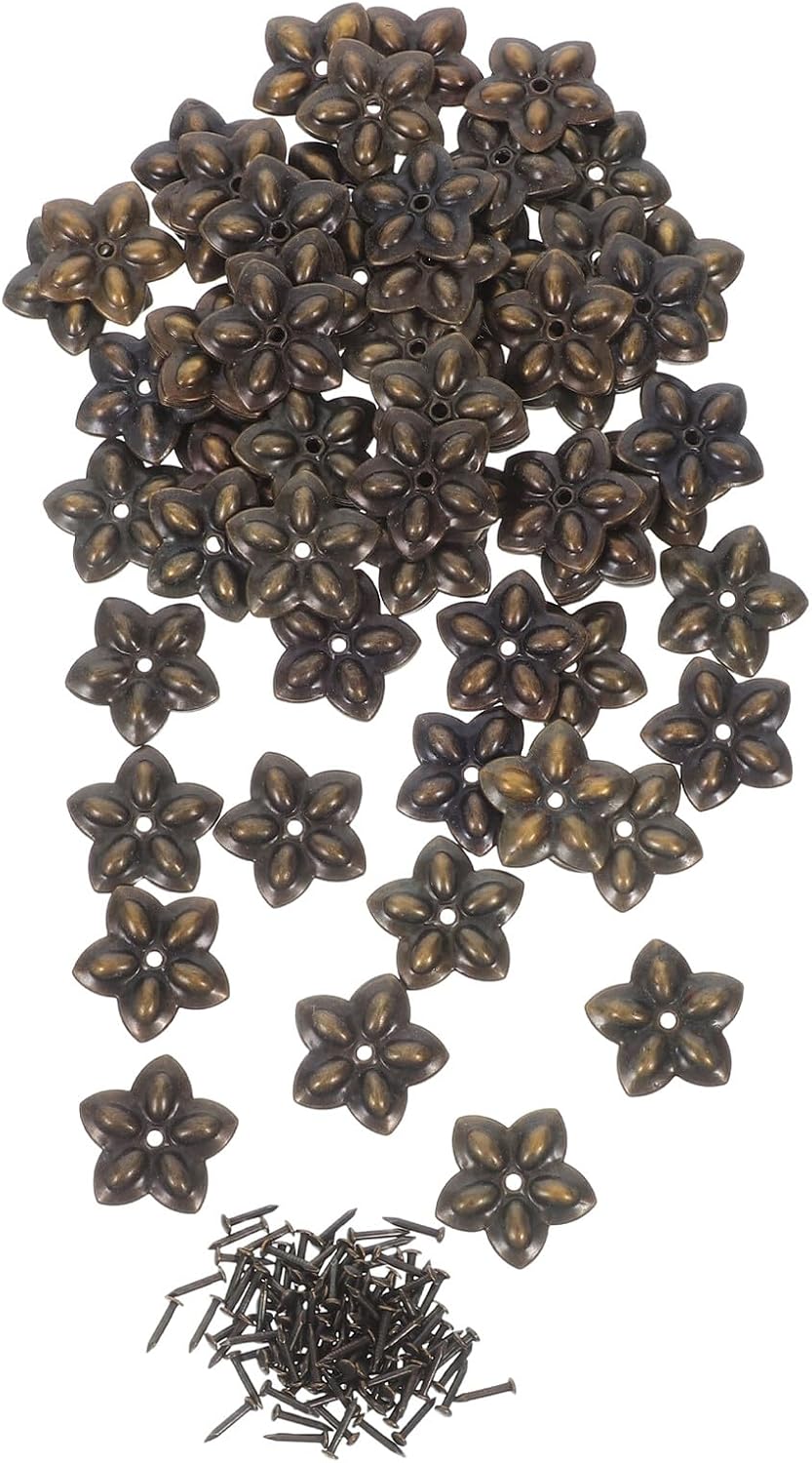 100 Set Decorative Upholstery Tacks Furniture Nails Metal Thumb Push Pins for Sofa Chair Bed Wood Upholstery and Wall Decor