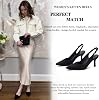 Rilista Tacones Kitten Slingback para Mujer Punta Cerrada y Afilada Sin Espalda Zapatos de Vestir para Boda Fiesta 6