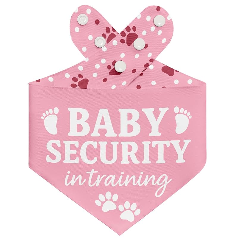 Bandana Reversível para Cães em Poliéster com Botões de Pressão THLOH Baby Security, Baby Security-Pink, Small