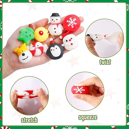 Miniatura 5 de MGparty 48 piezas de juguetes esponjosos de Navidad para niños, rellenos de calcetines de Navidad, regalos de fiesta, relleno de bolsas de golosinas