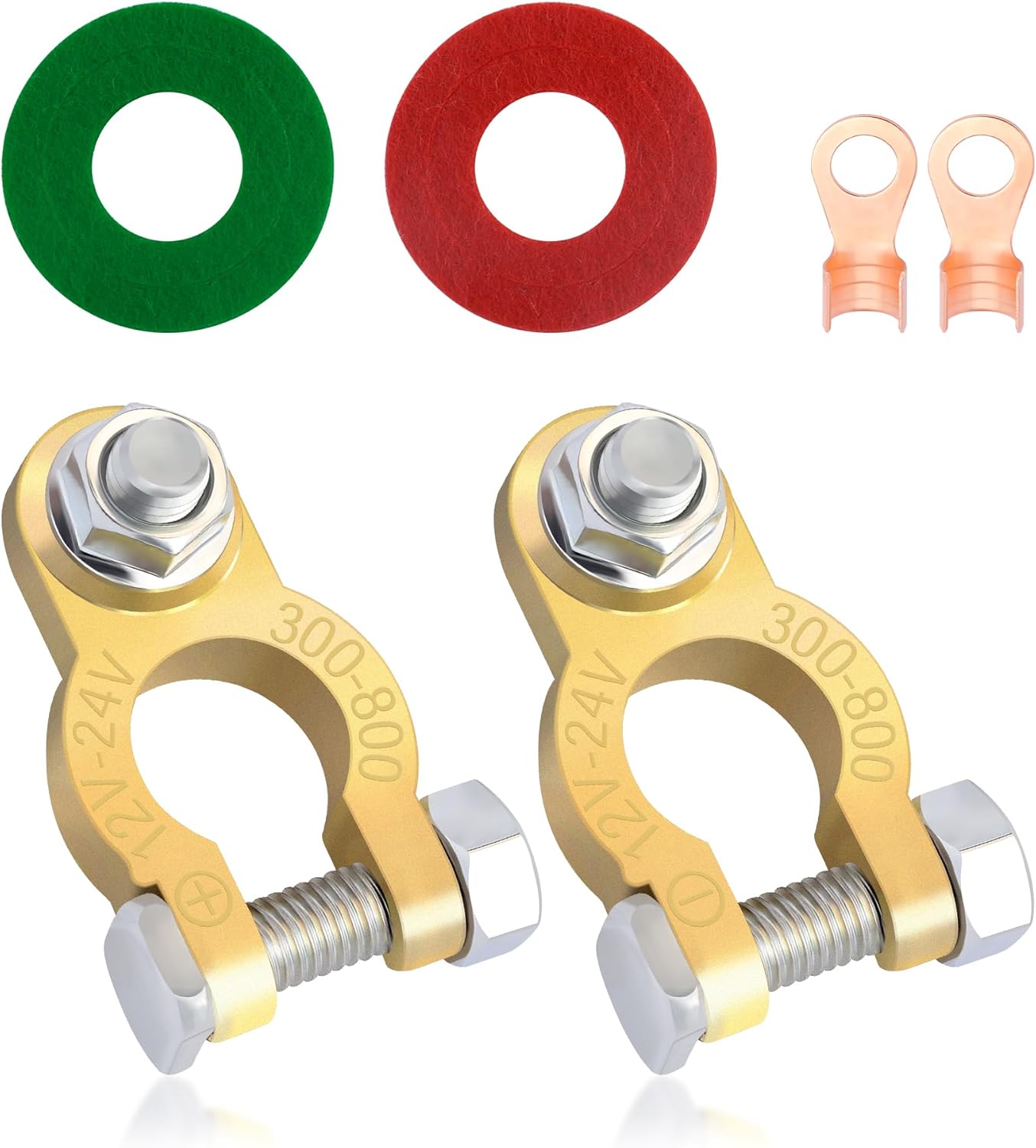 2PCS Car Battery Terminal Connectors,Positive and Negative