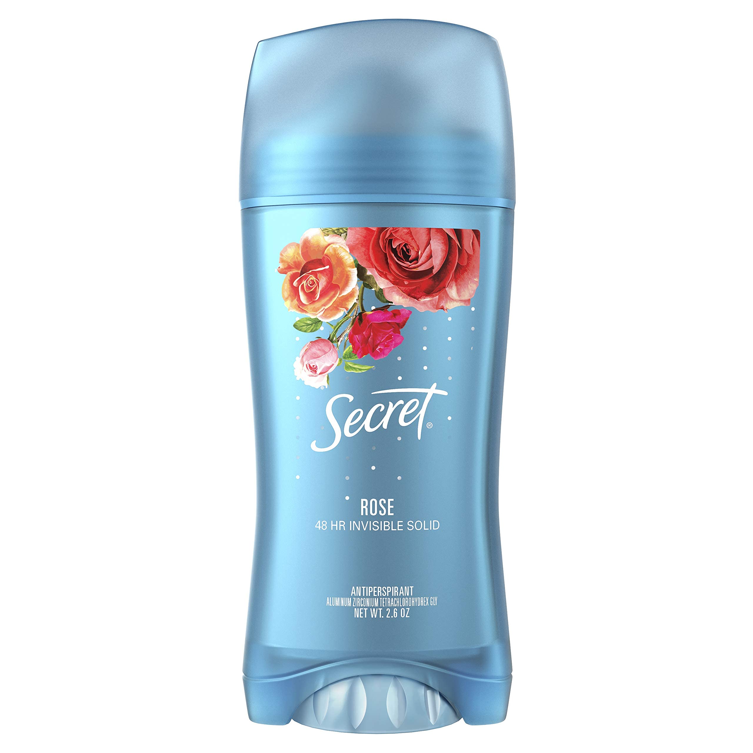 SecretInvisible Solid Antiperspirant and Deodorant, Rose Scent, 2.6 oz, BLUE, 2.6 Ounce (Pack of 1)