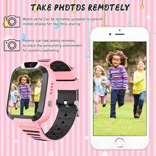 Miniatura 5 de Reloj GPS para niños con tarjeta SIM 2G, rastreador inteligente impermeable para niños y niñas de 3 a 12 años, llamadas de 2 vías, botón SOS, sin