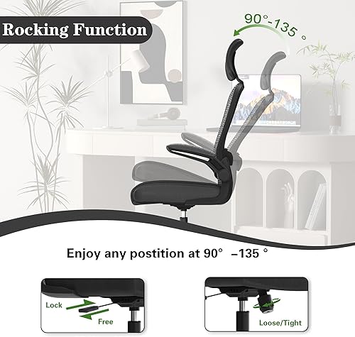 Miniatura 3 de Silla de escritorio ergonómica mejorada para la oficina de Año Nuevo para largas horas sentado, alivio del dolor de espalda y cuello, soporte lumbar