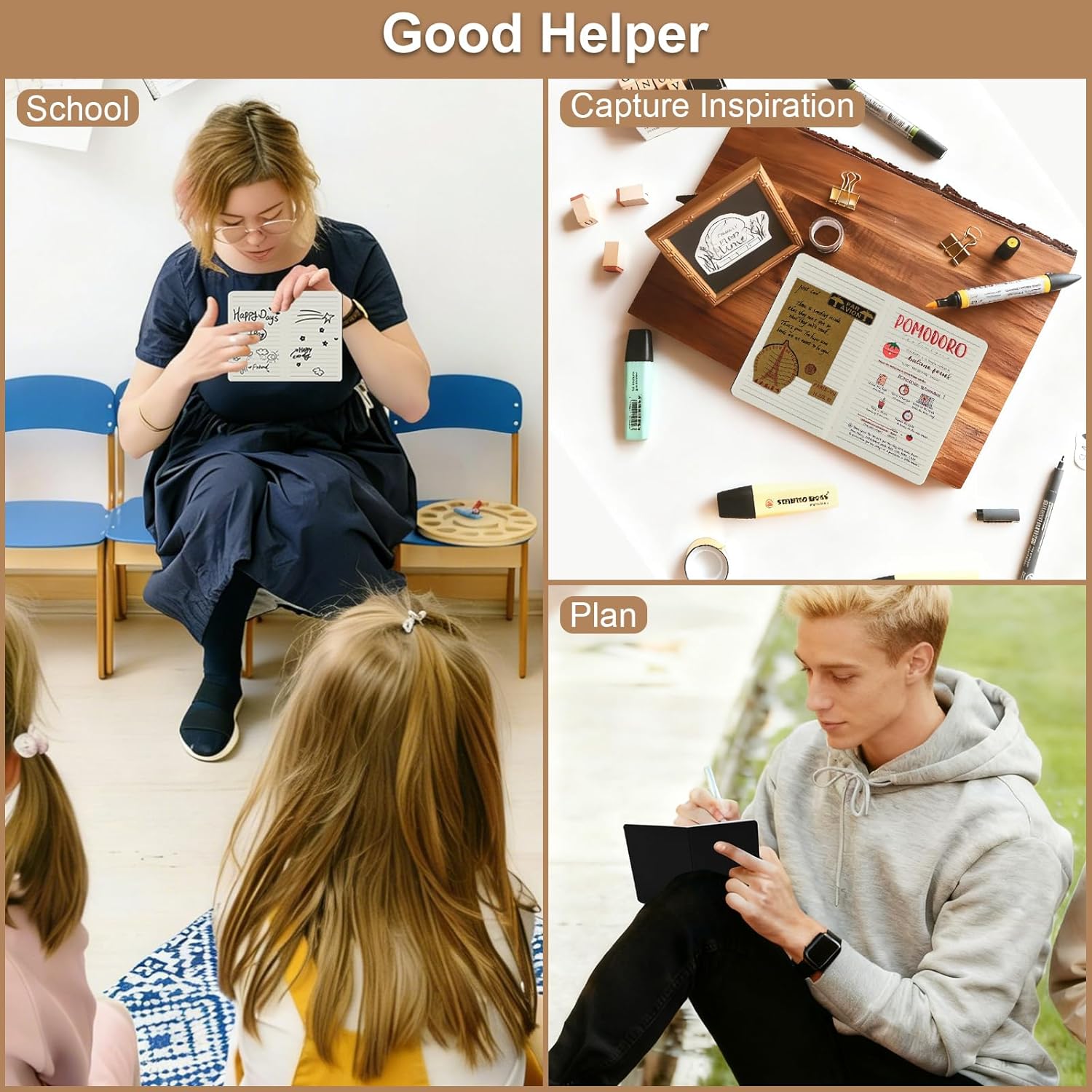 ZCZN 180 Pack Kraft Pocket Notebooks Bulk, 3.5 X 5.5 Inches Lined Paper Journaling Notebooks, 30 Sheets/60 Pages, Mini Journal Notebooks for Work, Writing, Traveler Memo Notepad(Black Cover)