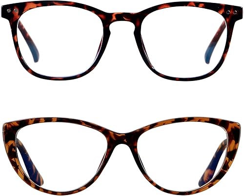 Gafas de bloqueo de luz azul para mujeres y hombres, bloqueador de luz azul, marco de gafas de gato, tortuga ANDWOOD, Claro