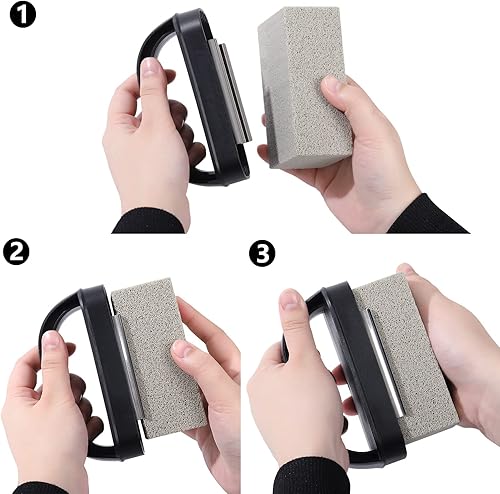 Vista 8 de Blackstone - Bloque de ladrillos de limpieza de parrilla resistente, ladrillos de piedra, antiarañazos, parte superior plana, limpiador de parrilla