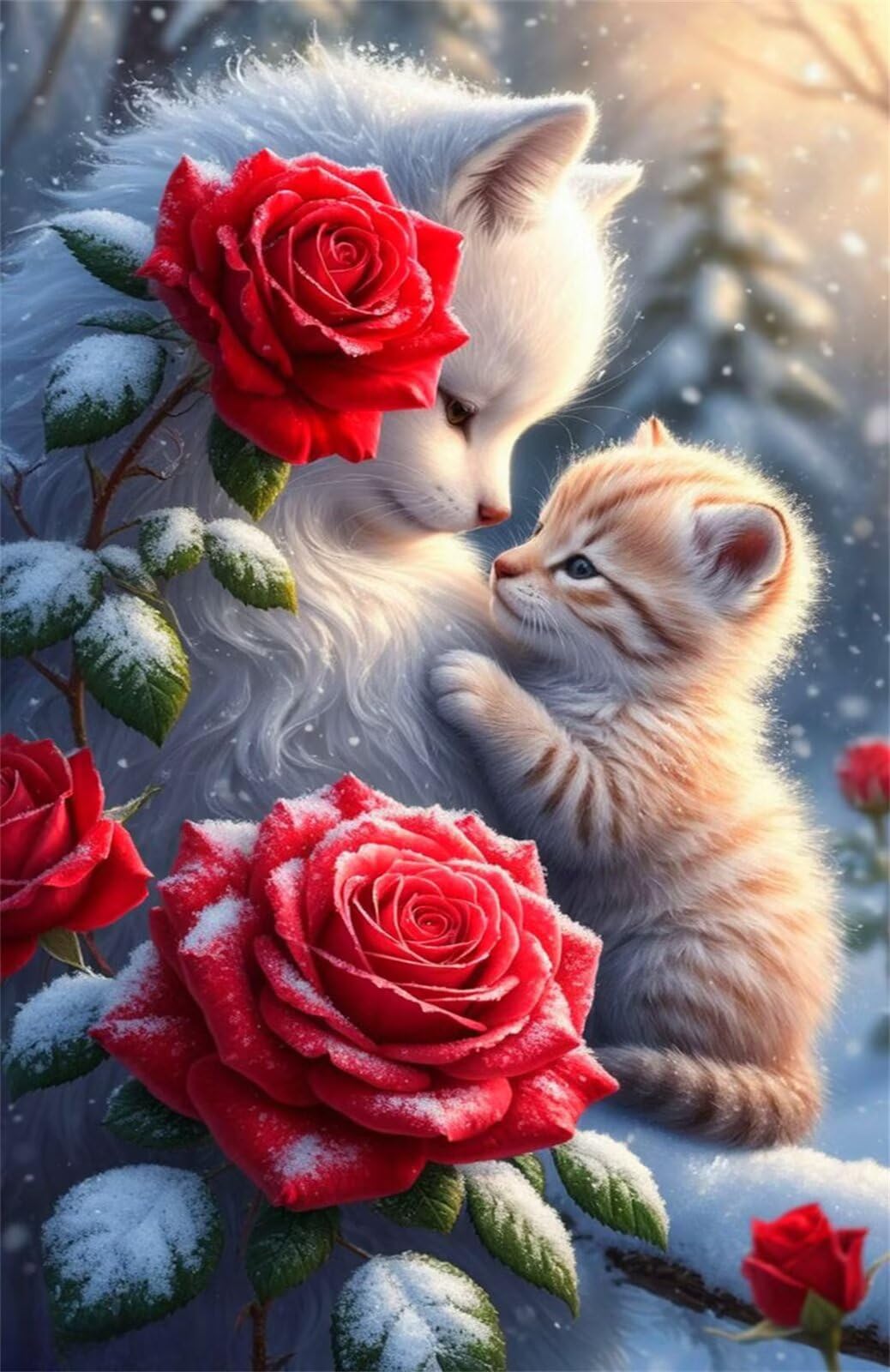 Puzzle Adulte 2000 Pièces Chat Rose Fleur 100 x 70 cm Classique Puzzles Jeu Éducatif Défi Divertissement Créatif Puzzle 2000 Pieces Adulte