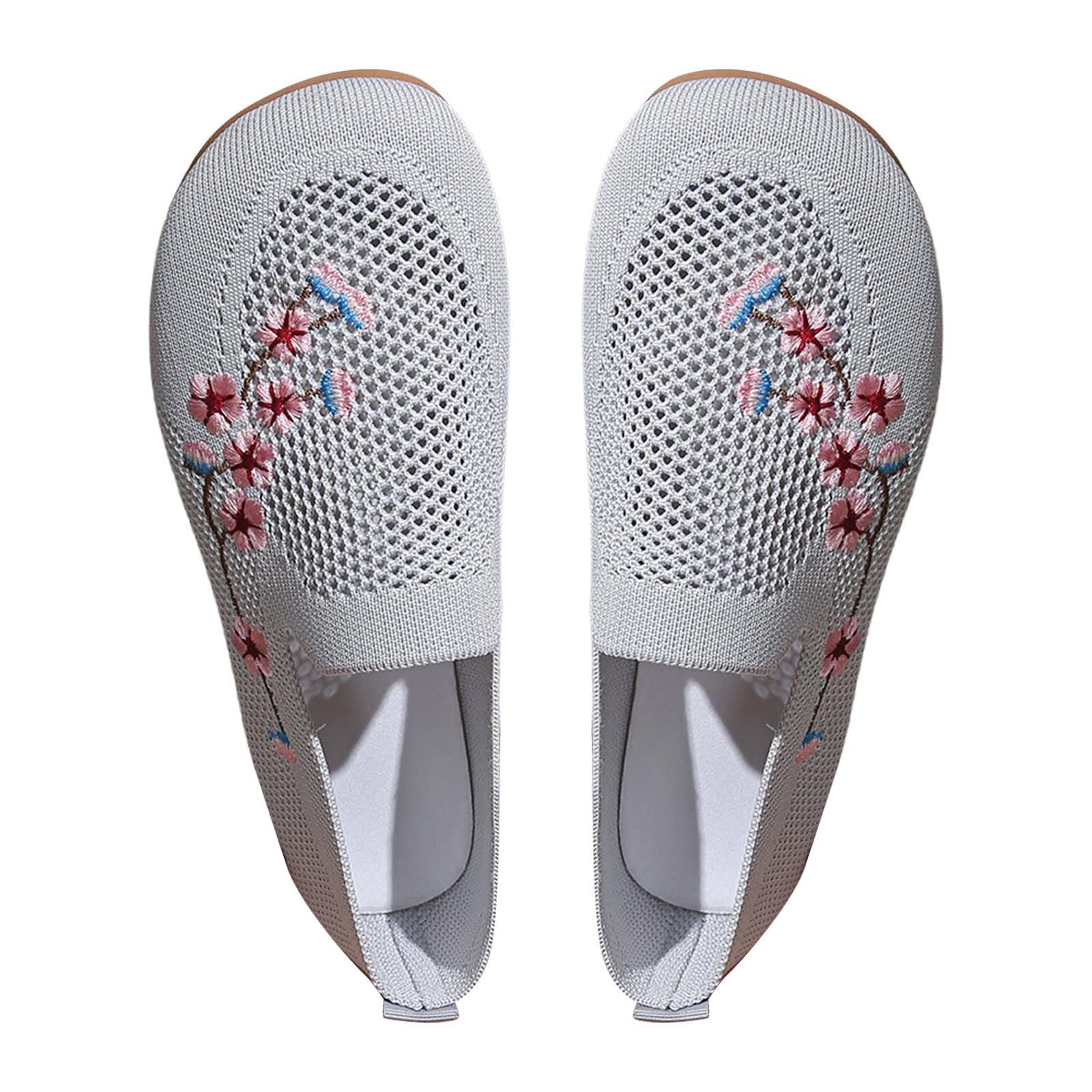 Canvas Shoes Women's Blue Woven Orthopaedic Breathable Soft Women's Shoes for Walking, Slip-on Foam Shoes, Hands Slip on Trainers, Arch Support Women's Shoes for Insoles