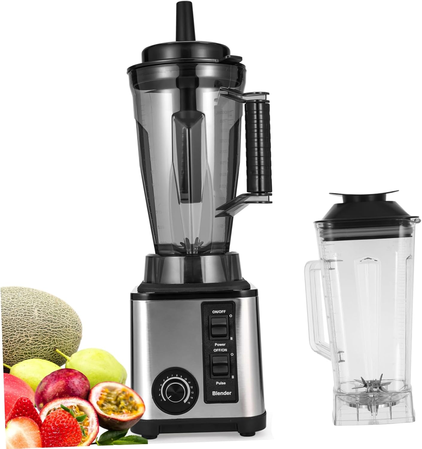 Commercial Blender Replacement Pitcher Clear Plastic Mixing Cup for Smoothies Juices Soy Milk Stable Design for Efficient Beverage Preparation Restaurants and Catering