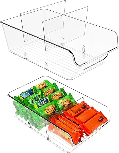 Miniatura 13 de Organizadores y almacenamiento de despensa, paquete de 4 organizadores de cocina y almacenamiento para refrigerador, cajón y refrigerador,