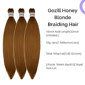 Honey Blonde Braiding Hair Pre Stretched 16 Inch for Knotless Braids 27 Synthetic Box Braiding Hair for Women