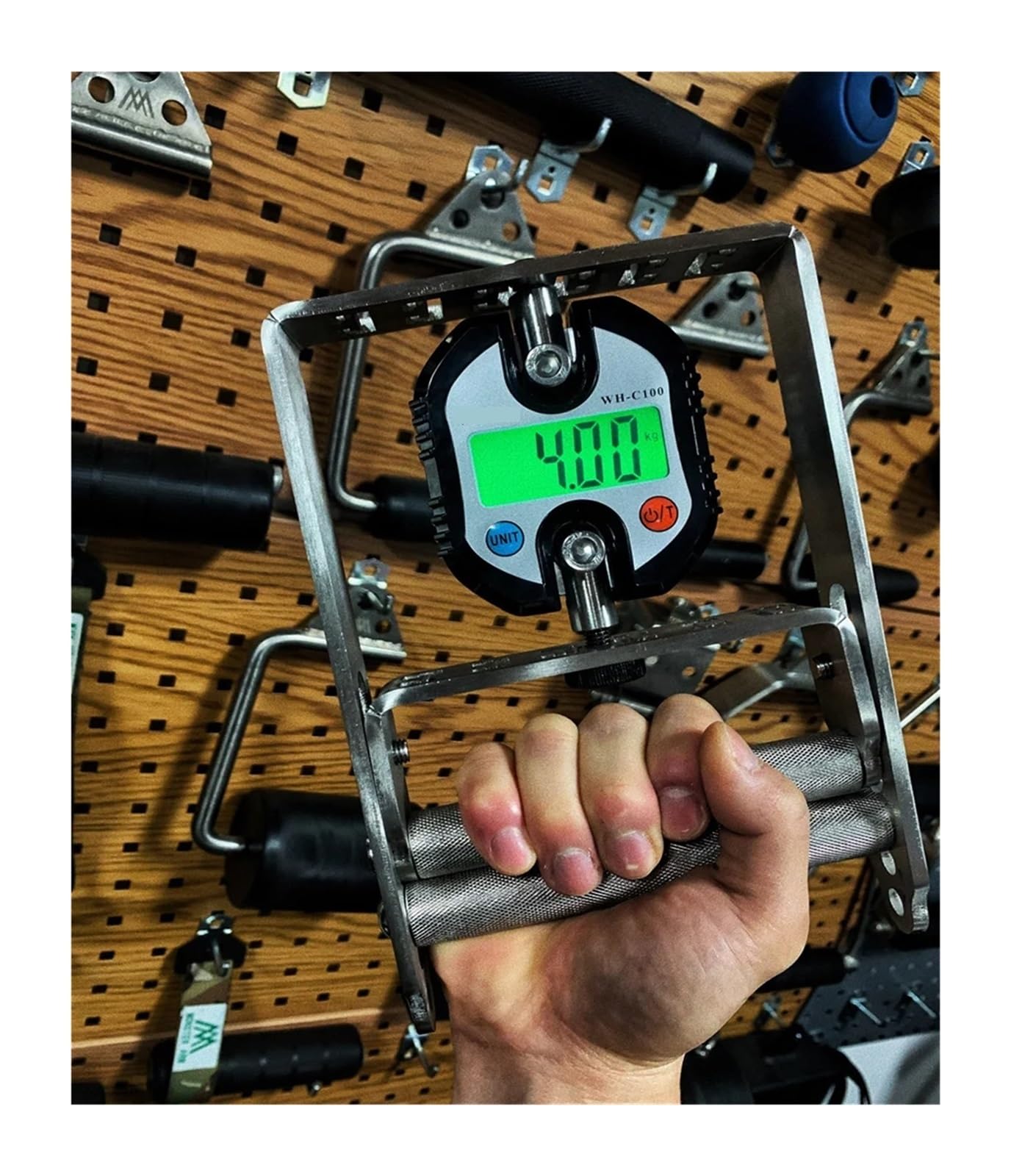 Dinamómetro Dinamómetro de agarre digital con resorte Dinamómetro de mano digital de metal Medición de fuerza de agarre Prueba de datos de fuerza de entrenamiento de flexión Alta resolución