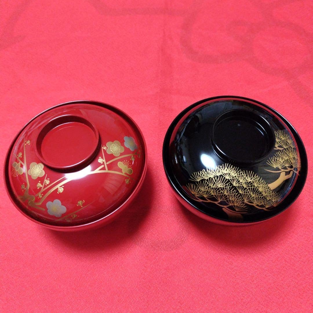 京漆器 象彦 久美椀 椀 2個セット 赤黒 日月 白檀睦美椀
