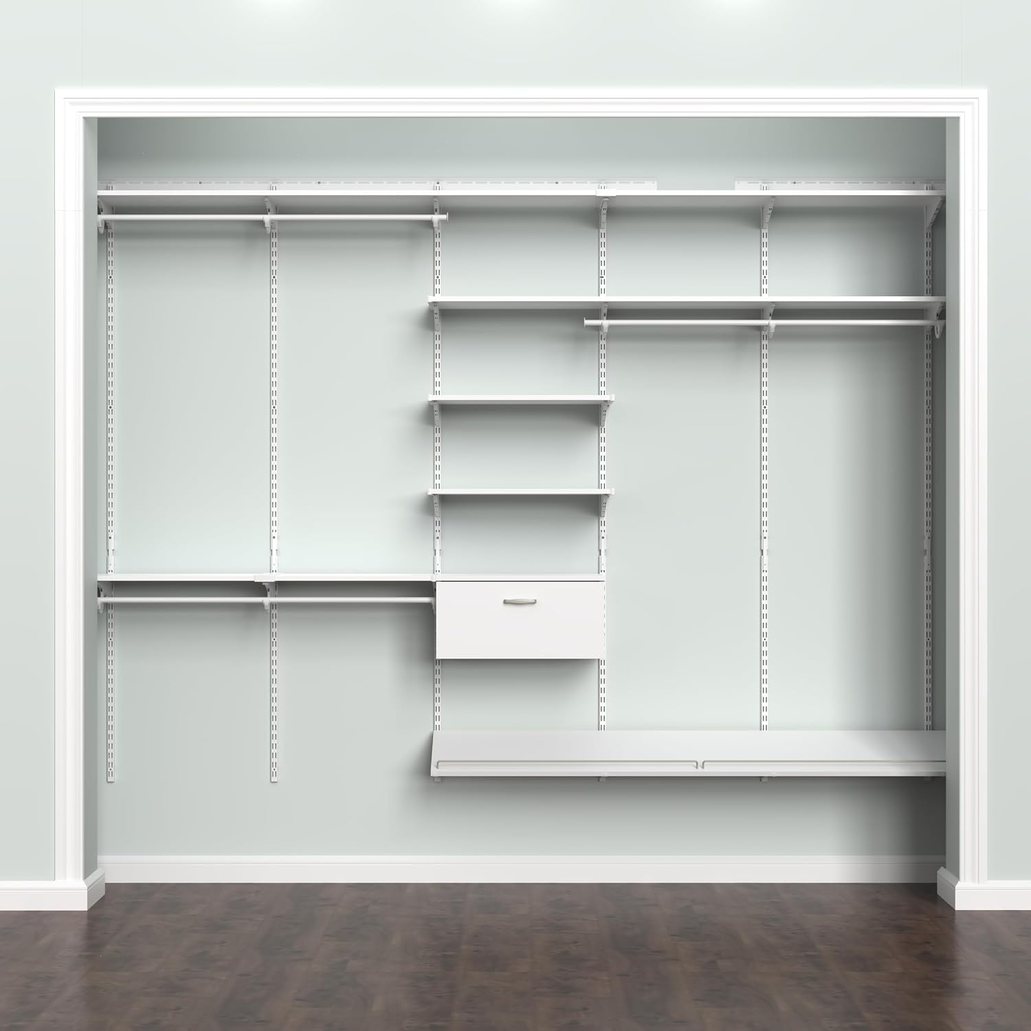 Closetmaid ShelfTrack Wood Drawer Add-On Accessory for Closet Organizer, 10.83" H x 22.65" W x 15.54" D, White